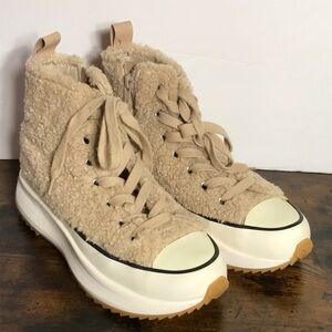 Steve Madden Womens Shaft Tan Platform Teddy Trainers size 7 M